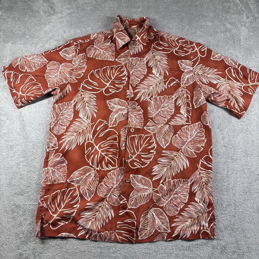 Caribbean  Button Up Hawaiian Floral Short Sleeve Pocket Shirt Men's XL *Read*